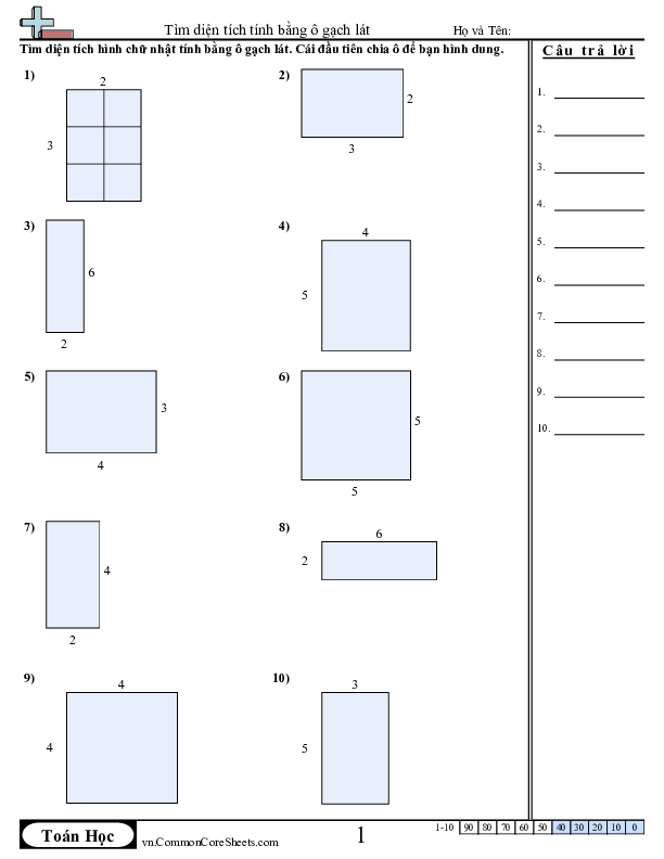 News & Updates - Tìm diện tích tính bằng ô gạch lát worksheet
